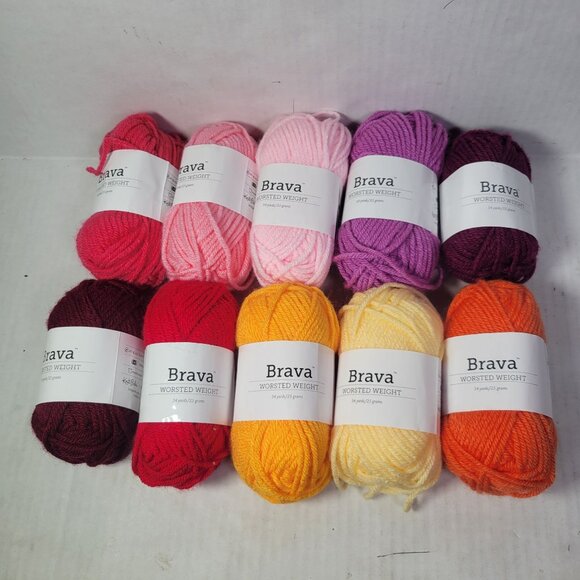 Lot of 10 Knit Picks Brava Worsted Weight Mini Skeins - Picture 1 of 16